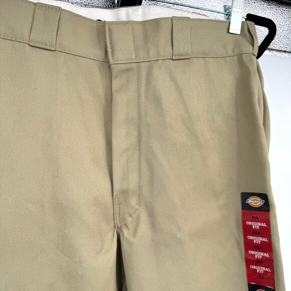 Dickies Mens 874 Original Fit Work Pants 32X34 Khaki Wrinkle Resistant Stain Rel - Picture 2 of 9